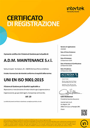 certificate uni en iso